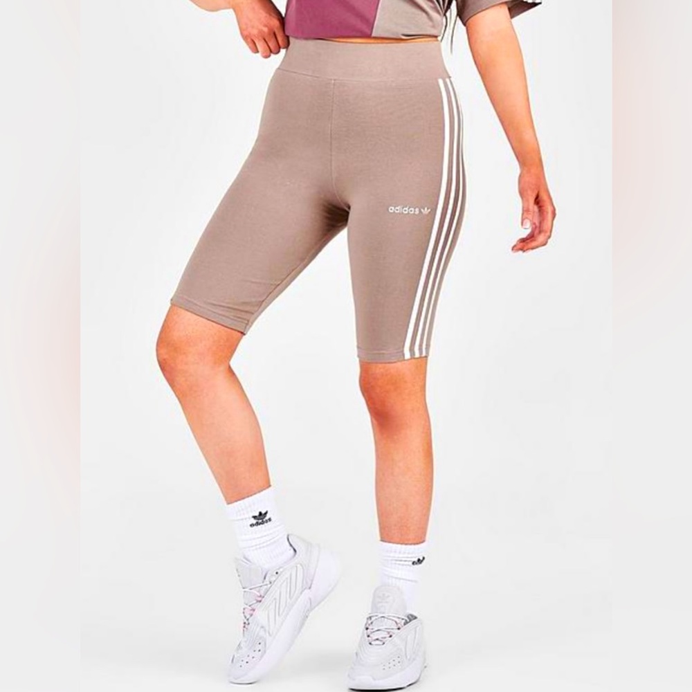 Brand New Ladies 3-striped Adidas Chalky Brown Cycling/Biker Shorts!